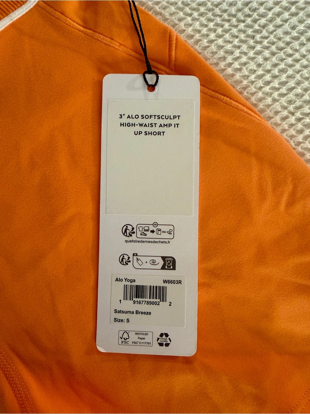 NWT ALO Softsculpt Amp It Up 3" High-Waist Shorts - Satsuma Breeze - Size S - Picture 7 of 9